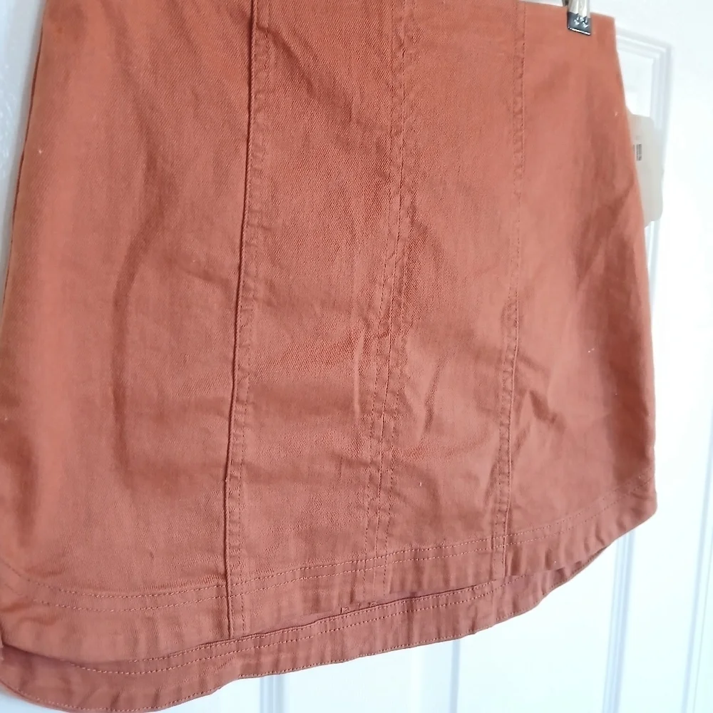 Burnt Orange Tight Mini Skirt with Zip up in the Back Y2k Skater Whimsigoth NWT